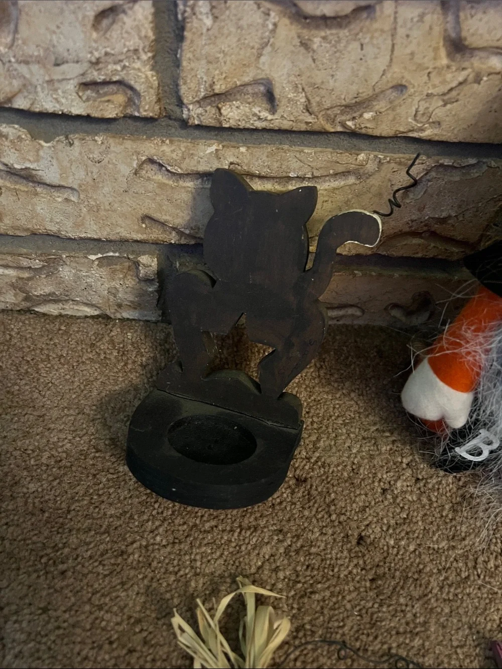 Halloween Gnome Plush with Orange and Black Hat - Home Accents